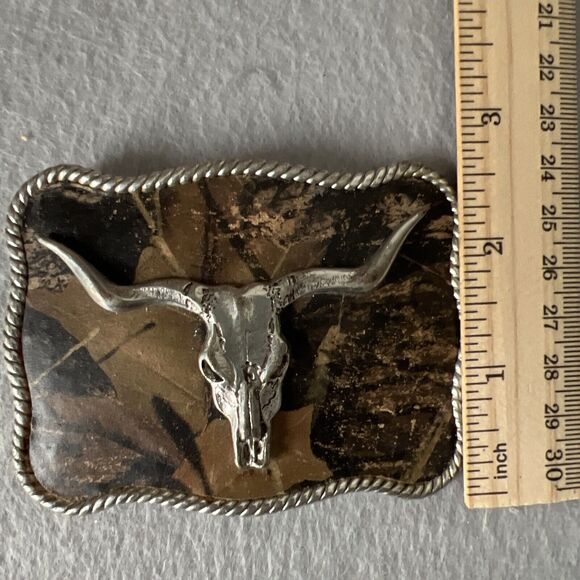 Nocona Silver and Brown Western Belt Buckle - Picture 5 of 5